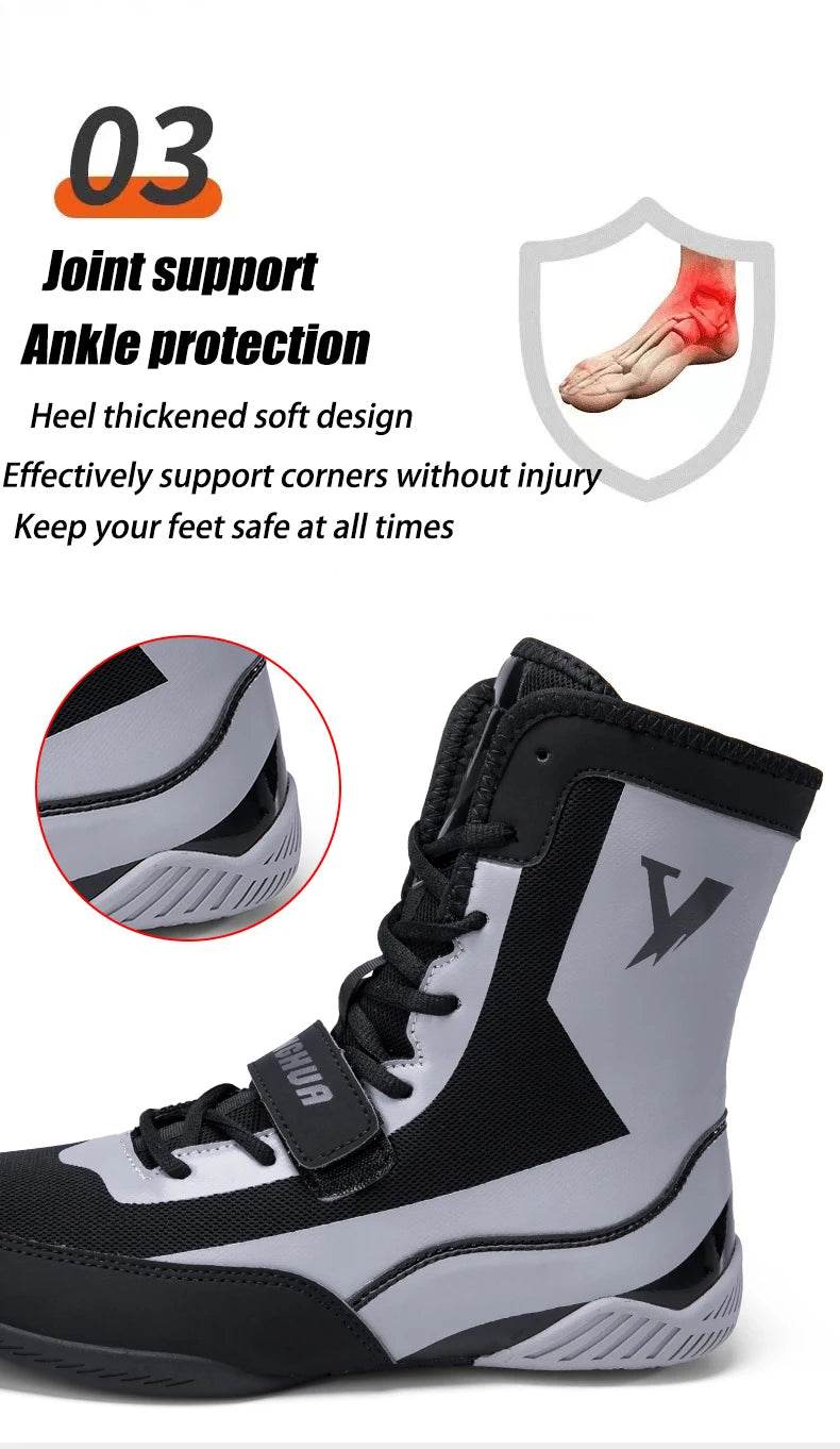 New Pro wrestling and boxing shoes, men's mesh breathable training, flying wrestling boots, lightweight sneakers - KICKSTART