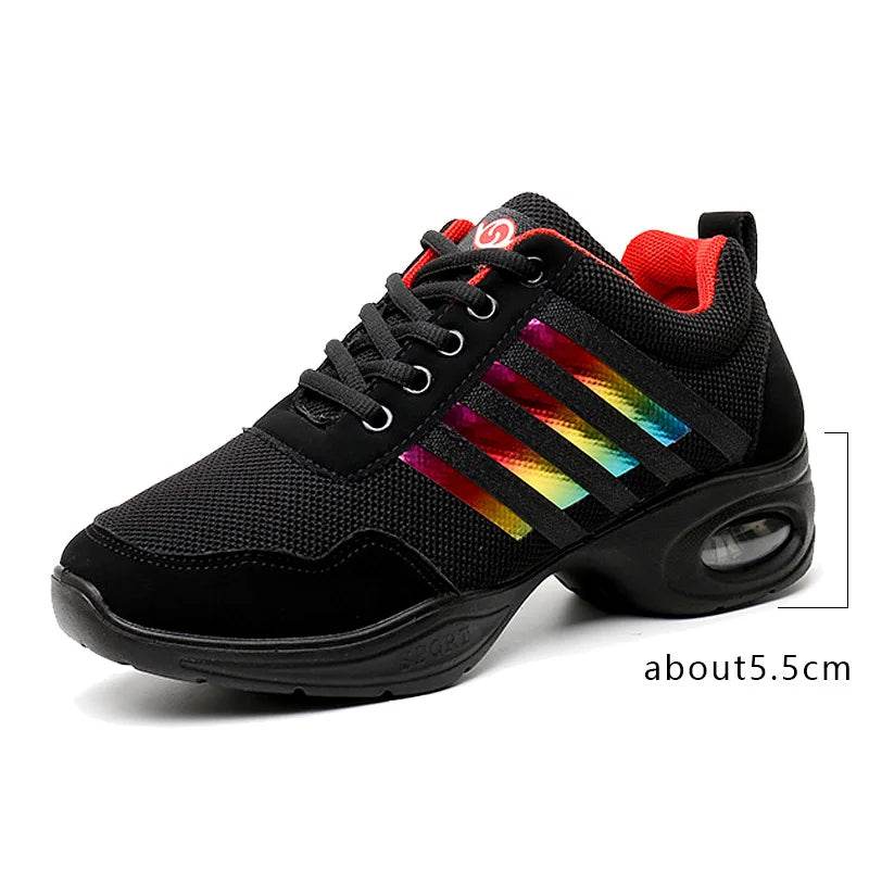 Dance sneakers for woman jazz shoes mesh Modern Outsole Dance Sneakers Breathable Lightweight Dancing fitness shoes for women - KICKSTART