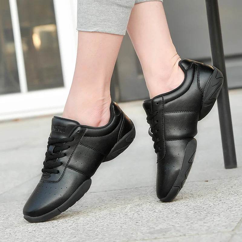 Dance Shoes Woman Men Modern Soft Outsole Jazz Sneakers Aerobics Breathable Lightweight Female Dancing Fitness Sport Shoes Solid - KICKSTART