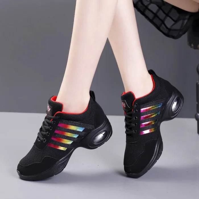 Dance sneakers for woman jazz shoes mesh Modern Outsole Dance Sneakers Breathable Lightweight Dancing fitness shoes for women - KICKSTART