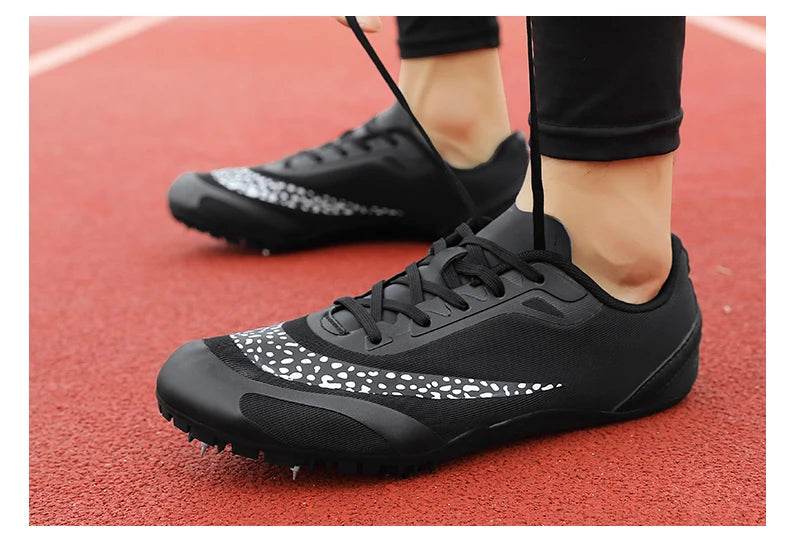 Men Track Spike Field Shoes Running Lace-up Soft Lightweight Racing Match Professional Jumping Footwears Training Sneakers Jump - KICKSTART