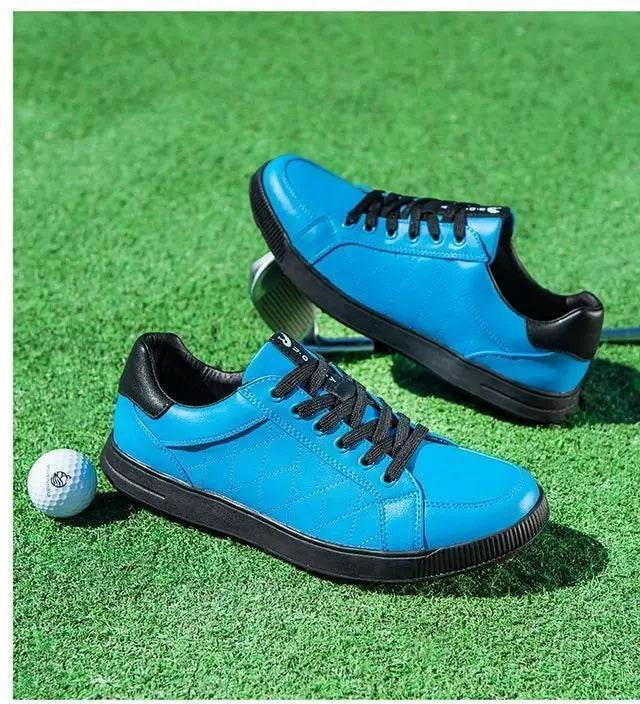 Men's Golf Shoes Genuine Leather Waterproof and Anti slip Sports Shoes Men's Golf Training Shoes - KICKSTART