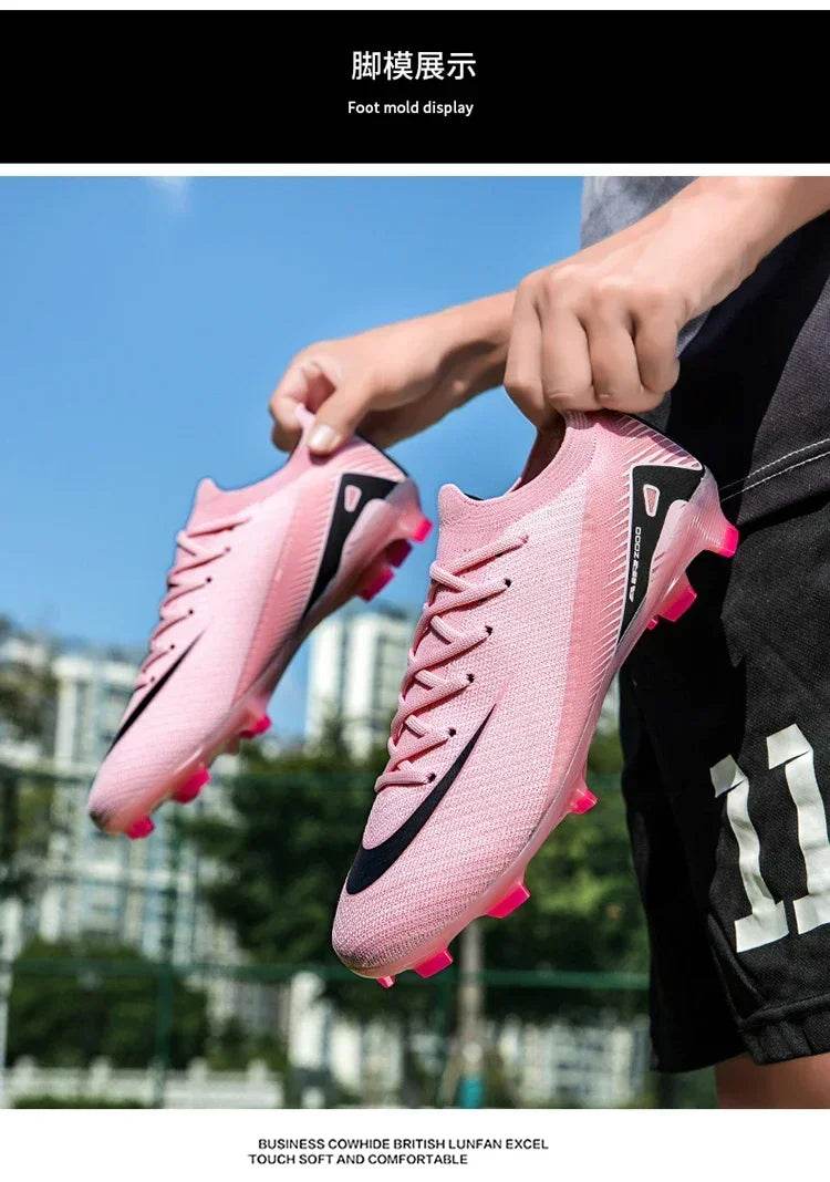 Men FG Soccer Shoes Resistant Society Football Field Boots Original Comfortable Football Shoes Cleats Ultralight Studded Match - KICKSTART