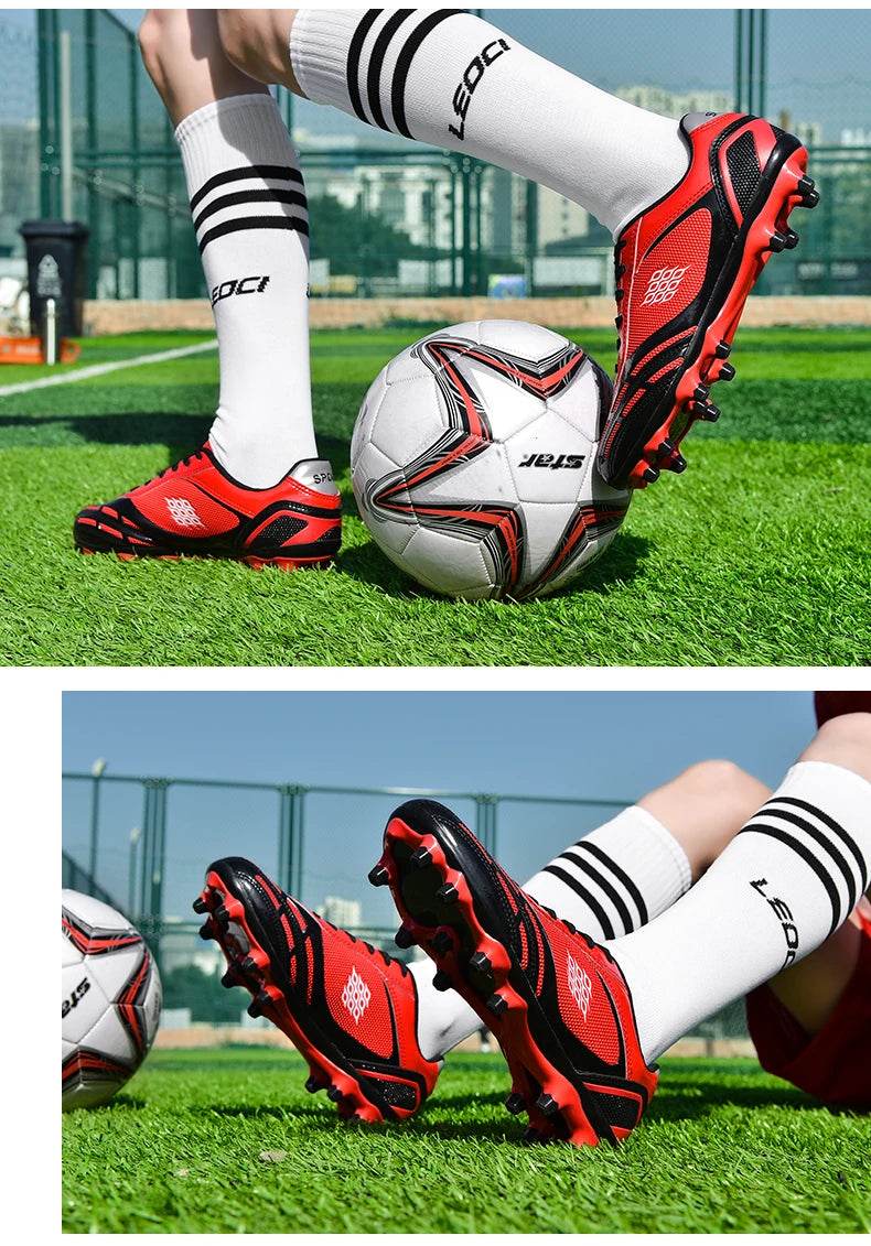 Soccer Shoes Men Turf Football Boots Fashion Firm Ground Studs Anti Slip Boy Sneakers Original Outdoor Field Training Trainers - KICKSTART