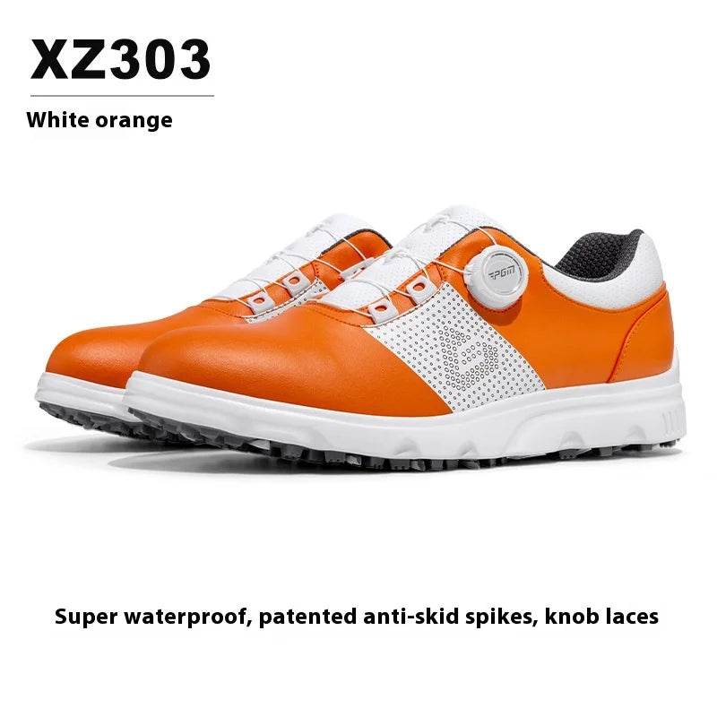 PGM Golf Shoes Men's Waterproof Sports Shoes Knob Lace Patent Anti Slip Shoes Golf Men's Shoes Quick Lacing XZ303 - KICKSTART