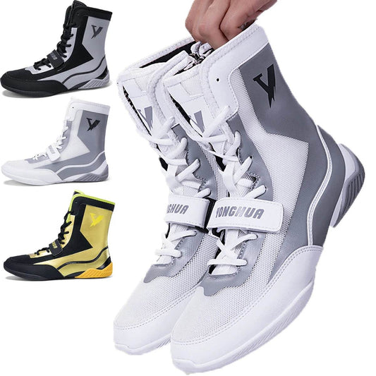 New Pro wrestling and boxing shoes, men's mesh breathable training, flying wrestling boots, lightweight sneakers - KICKSTART