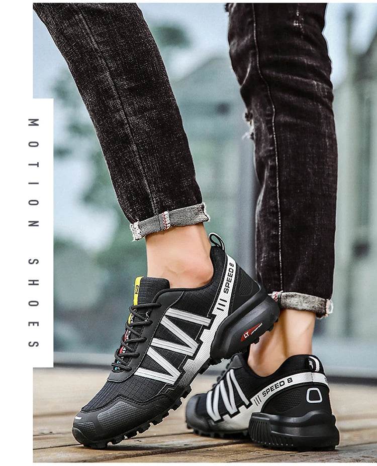 SMS New Men Shoes Sneakers Breathable Outdoor Mesh Hiking Shoes Casual Light Male Sport Shoes Comfortable Climbing Shoes - KICKSTART