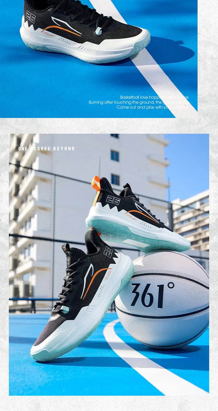 361 Degrees DVD Team Basketball Shoes Low-top Wear-resistant Non-slip Professional Actual Combat Cushion Male Sneakers 672431109 - KICKSTART