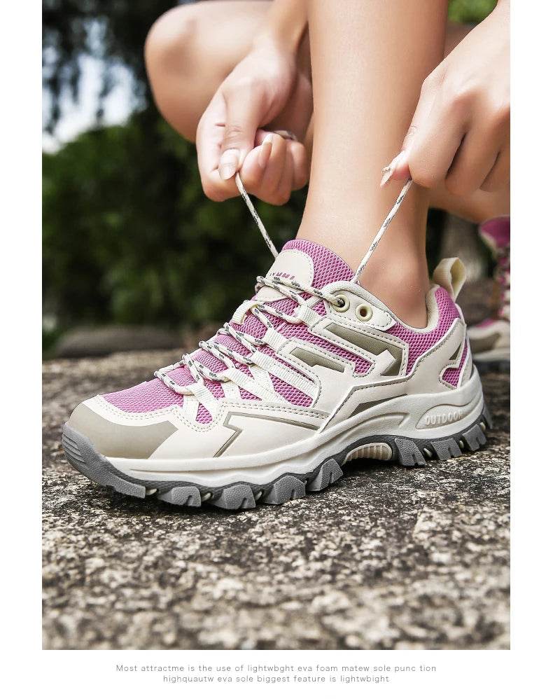 Hiking Shoes Men Women Mesh Sneakers Breathable Fashion Mountain Shoes Boy Spring Autumn Summer Work Shoes Outdoor Trekking - KICKSTART