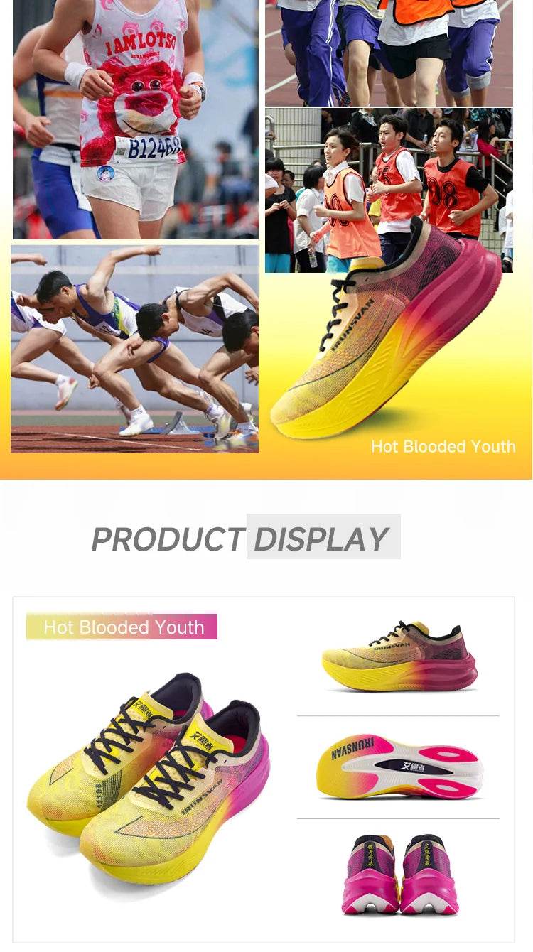 IRUNSVAN Carbon Plate Marathon Running Racing Shoes Men Professional Stable Supp ort Shock-relief Ultra-light Rebound Sneakers ﻿ - KICKSTART