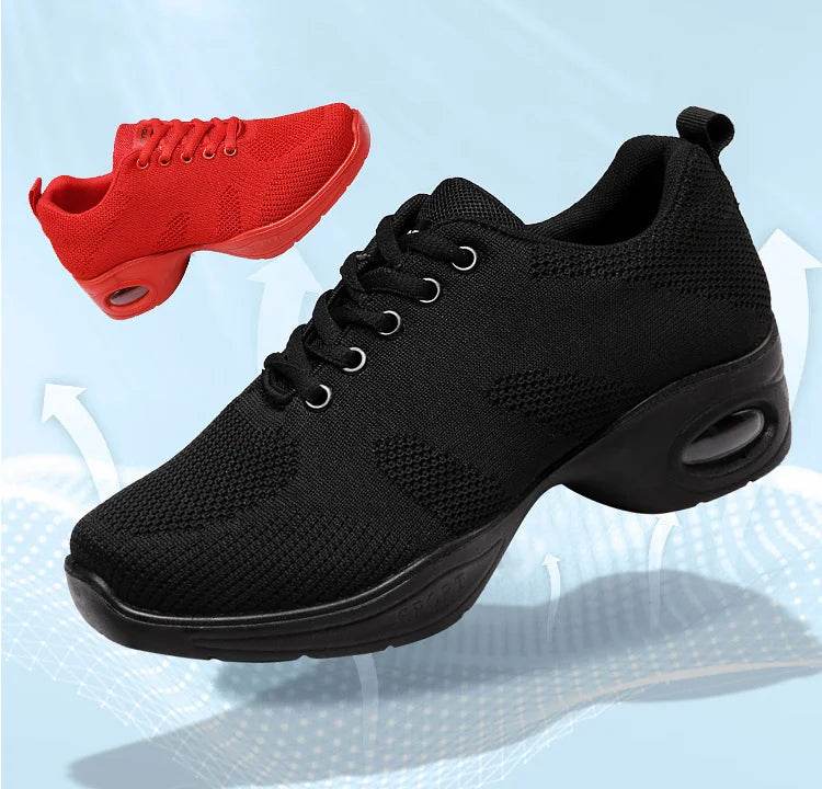 Dance sneakers for woman jazz shoes mesh Modern Outsole Dance Sneakers Breathable Lightweight Dancing fitness shoes for women - KICKSTART