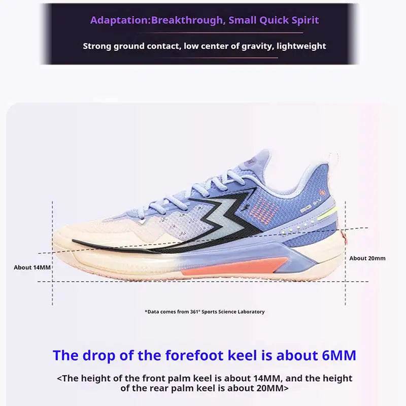 361 Degrees BIG3 5.0 Quick Men Basketball Shoes Cushioning Light Breathable Stable Professional Flexible Male Sneakers 672421121 - KICKSTART