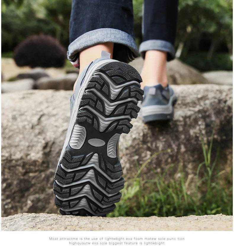 Hiking Shoes Men Women Mesh Sneakers Breathable Fashion Mountain Shoes Boy Spring Autumn Summer Work Shoes Outdoor Trekking - KICKSTART