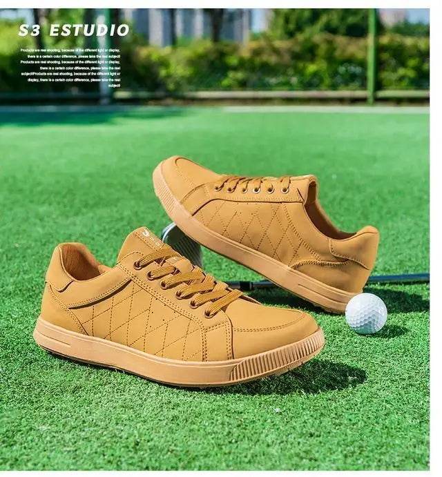 Men's Golf Shoes Genuine Leather Waterproof and Anti slip Sports Shoes Men's Golf Training Shoes - KICKSTART