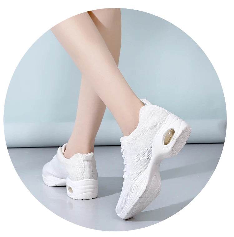 Dance sneakers for woman jazz shoes mesh Modern Outsole Dance Sneakers Breathable Lightweight Dancing fitness shoes for women - KICKSTART