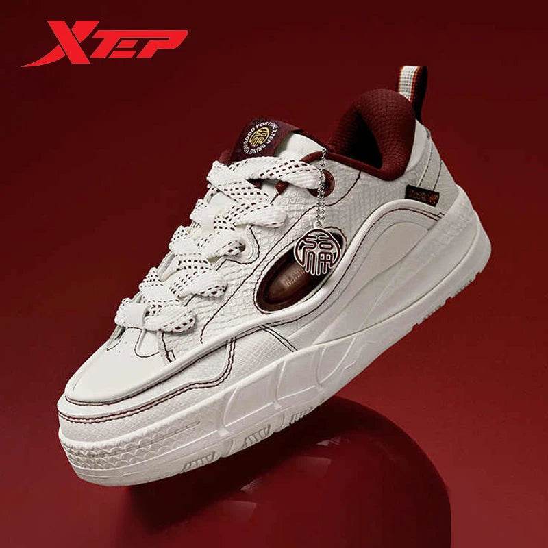 Xtep Low Skateboarding Shoes for Women 2025 Spring Thick Sole Heightening Breathable Lightweight Retro Sneakers 875118310017 - KICKSTART