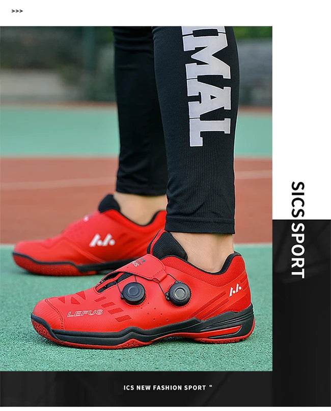 Breathable Men Women Table Tennis Training Shoes Buckle Outdoor Non-slip Badminton Volleyball Squash Athletic Sneakers - KICKSTART