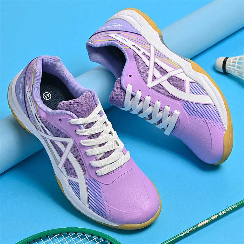 Professional Badminton Shoes Men Women Fashion Purple Badminton Sneakers Non-Slip Table Tennis Shoes Men Indoor Volleyball Shoes - KICKSTART