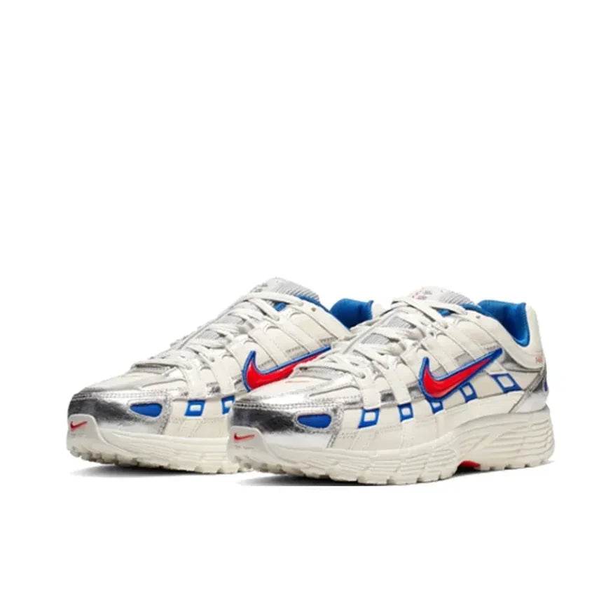 Nike P-6000 Classic Retro Running Shoes Soft Shock Absorbing Comfortable Men's and Women's Sneakers White and Blue Colours - KICKSTART