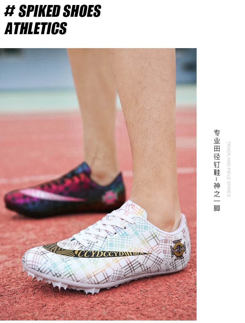 Professional Unisex Track Field Shoes Non Slip Sneakers Spikes Running Nails Shoes Track and Field Comprehensive Training Shoes - KICKSTART