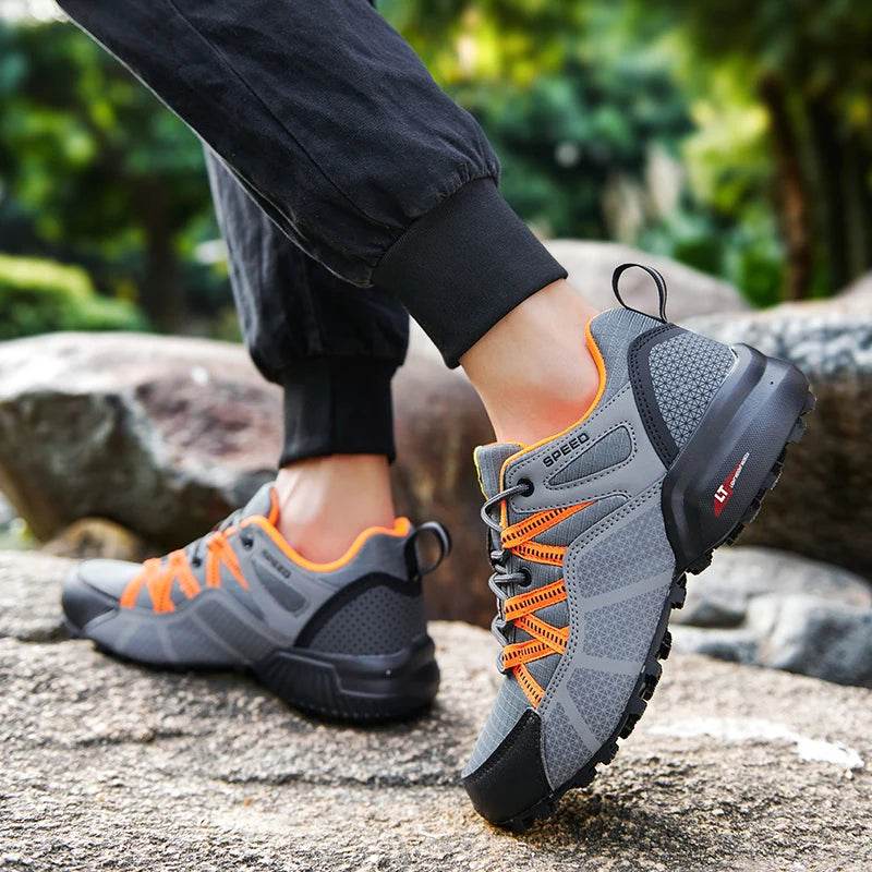 SMS New Men Shoes Sneakers Breathable Outdoor Mesh Hiking Shoes Casual Light Male Sport Shoes Comfortable Climbing Shoes - KICKSTART