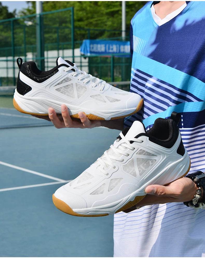 Unisex Men Women Badminton Squash Indoor Sports Shoes Ultra-light Rubber Sole Volleyball Table Tennis Training Sneakers - KICKSTART