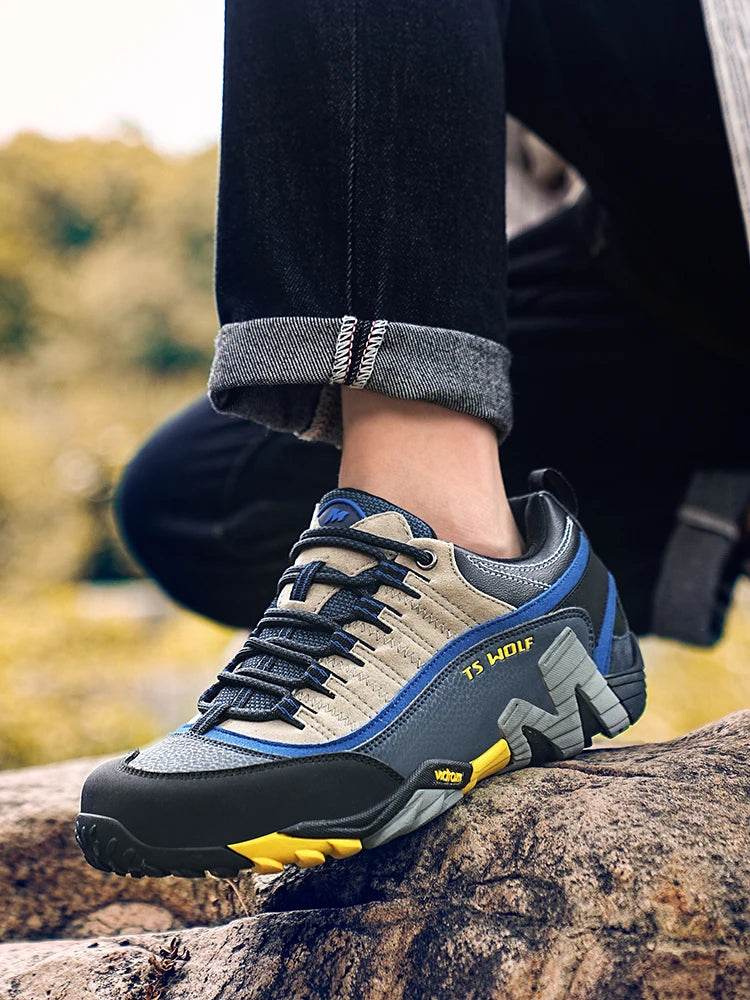 Outdoor Lover Trekking Shoes Men Waterproof Hiking Shoes Mountain Boots Genuine Leather Woodland Hunting Tactical Shoes - KICKSTART