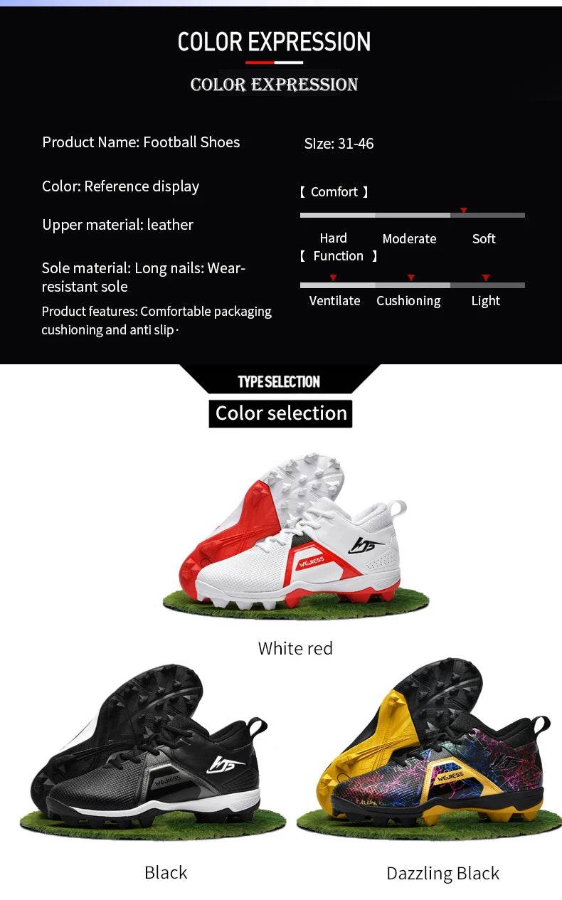 Professional Baseball Shoes Men's High Quality Baseball Sports Shoes Men's Large Size 39-46 Baseball Outdoor Sports Shoes - KICKSTART