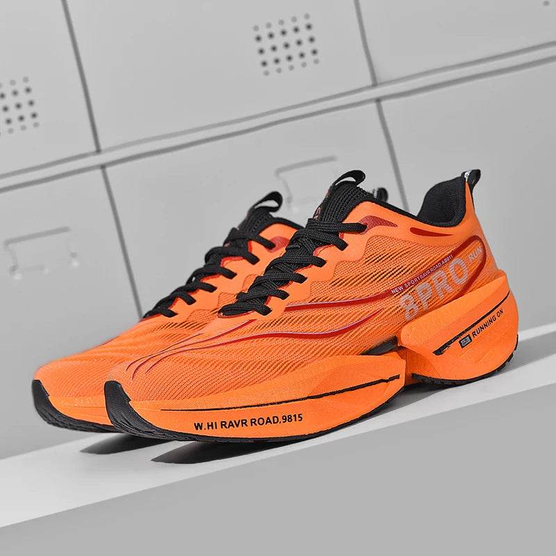 Sports Running Shoes Men Marathon Carbon Plate Air Cushion Breathable Ultralight Women's Comfortable Athletic Nonskid Sneakers - KICKSTART