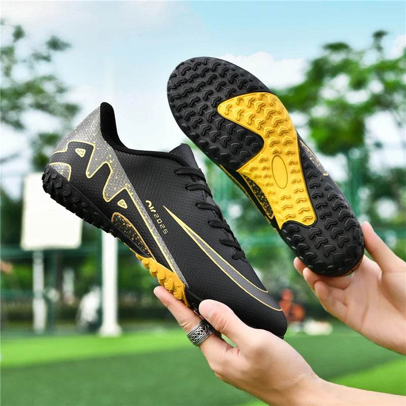 Men Soccer Shoes FG/TF Soft Football Sneakers Breathable Non-Slip Cleats Grass Trainers Outdoor Low Top Running Sport Footwear - KICKSTART