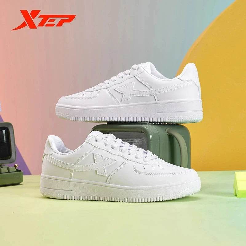 Xtep Men Skateboarding Shoes Non-Slip Casual White Couple Skate Sneakers Male Female Luxury Brand Shoes 881219319851 - KICKSTART