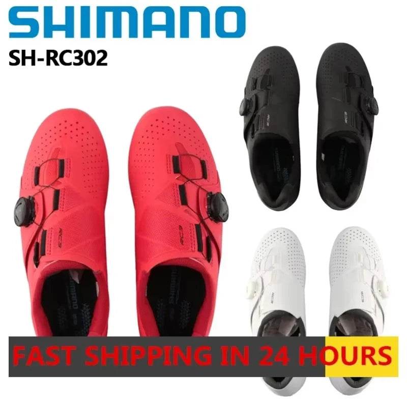 New SHIMANO SH-RC302 RC3 RC300 Glass Fiber Reinforced Nylon Bottom Road Bike Bicycle Self-locking Cycling ShoesLock Shoes - KICKSTART