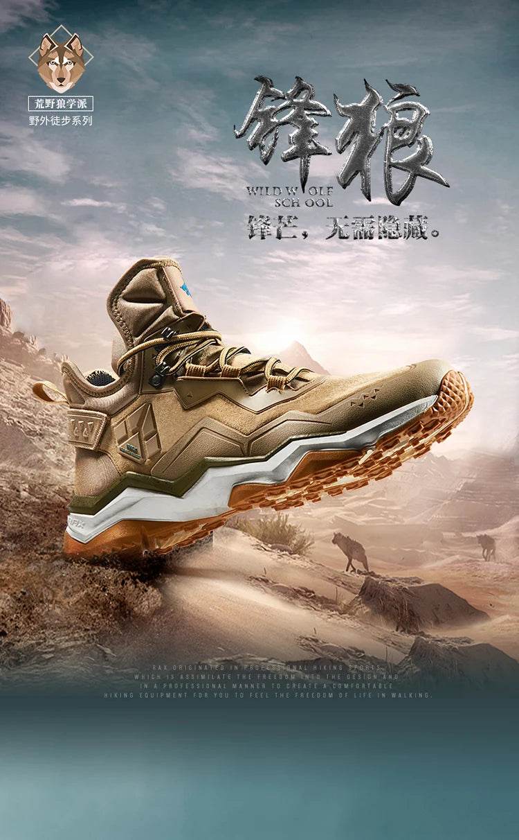 RAX Men Hiking Shoes Mid-top Waterproof Outdoor Sneaker Men Leather Trekking Boots Trail Camping Climbing Hunting Sneakers Women - KICKSTART