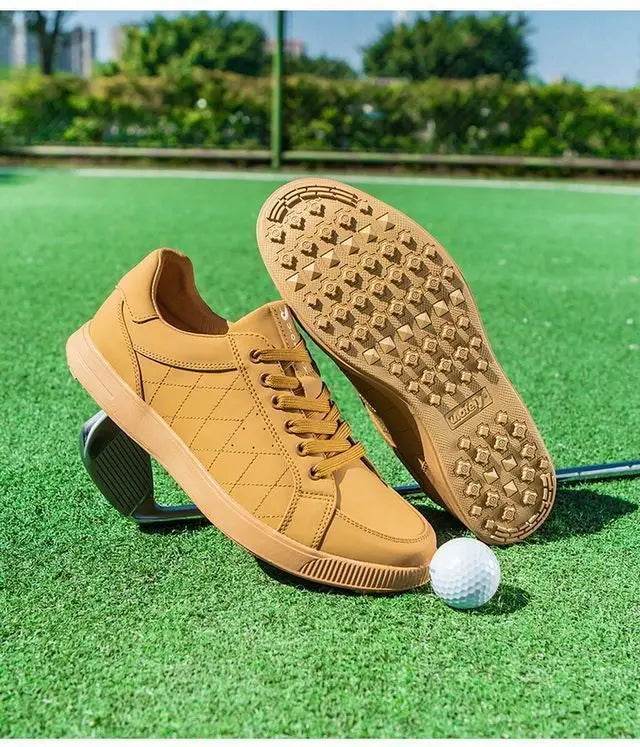 Men's Golf Shoes Genuine Leather Waterproof and Anti slip Sports Shoes Men's Golf Training Shoes - KICKSTART