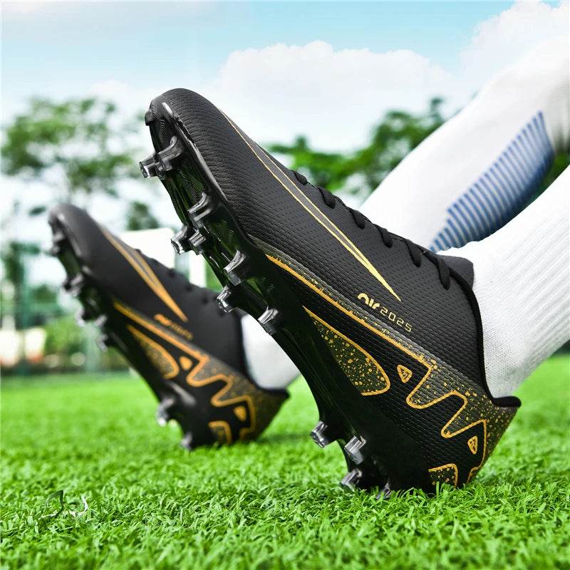 Men Soccer Shoes FG/TF Soft Football Sneakers Breathable Non-Slip Cleats Grass Trainers Outdoor Low Top Running Sport Footwear - KICKSTART