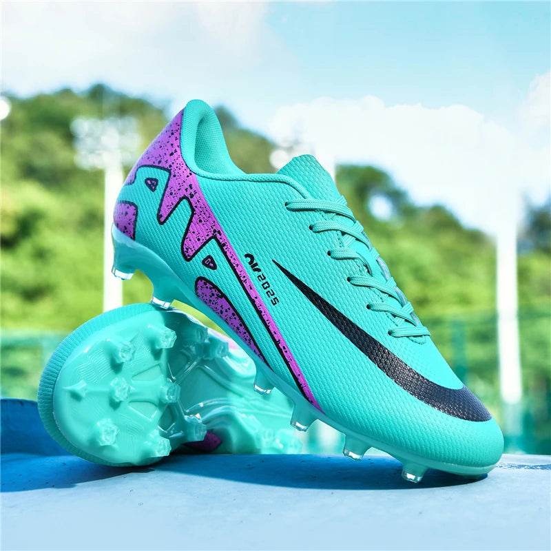 Men Soccer Shoes FG/TF Soft Football Sneakers Breathable Non-Slip Cleats Grass Trainers Outdoor Low Top Running Sport Footwear - KICKSTART