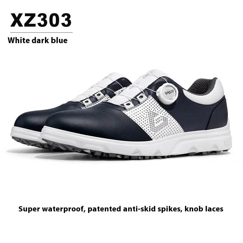 PGM Golf Shoes Men's Waterproof Sports Shoes Knob Lace Patent Anti Slip Shoes Golf Men's Shoes Quick Lacing XZ303 - KICKSTART