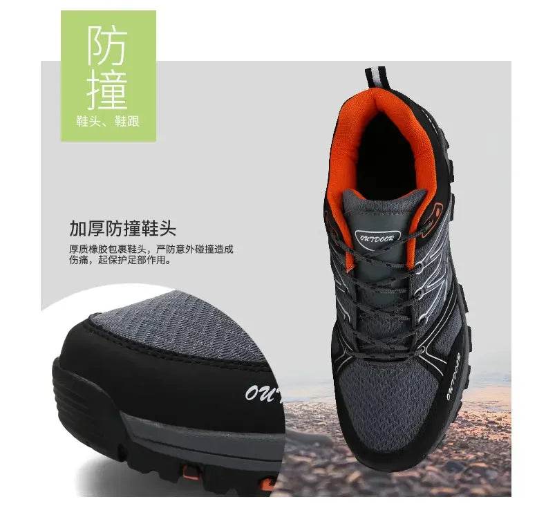 Men's Outdoor Hiking Boots Lightweight Running Shoes Anti Slip and Wear-resistant Rubber Soles Mesh Breathable Sports Shoes 2025 - KICKSTART