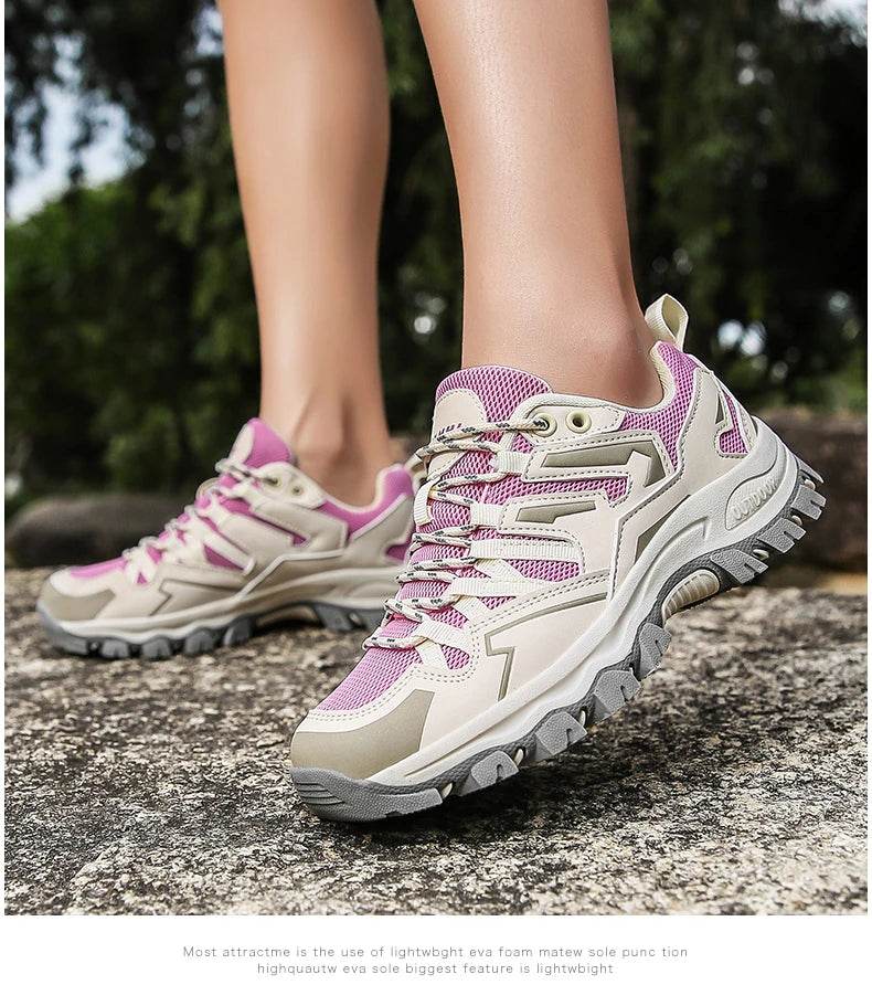 Hiking Shoes Men Women Mesh Sneakers Breathable Fashion Mountain Shoes Boy Spring Autumn Summer Work Shoes Outdoor Trekking - KICKSTART