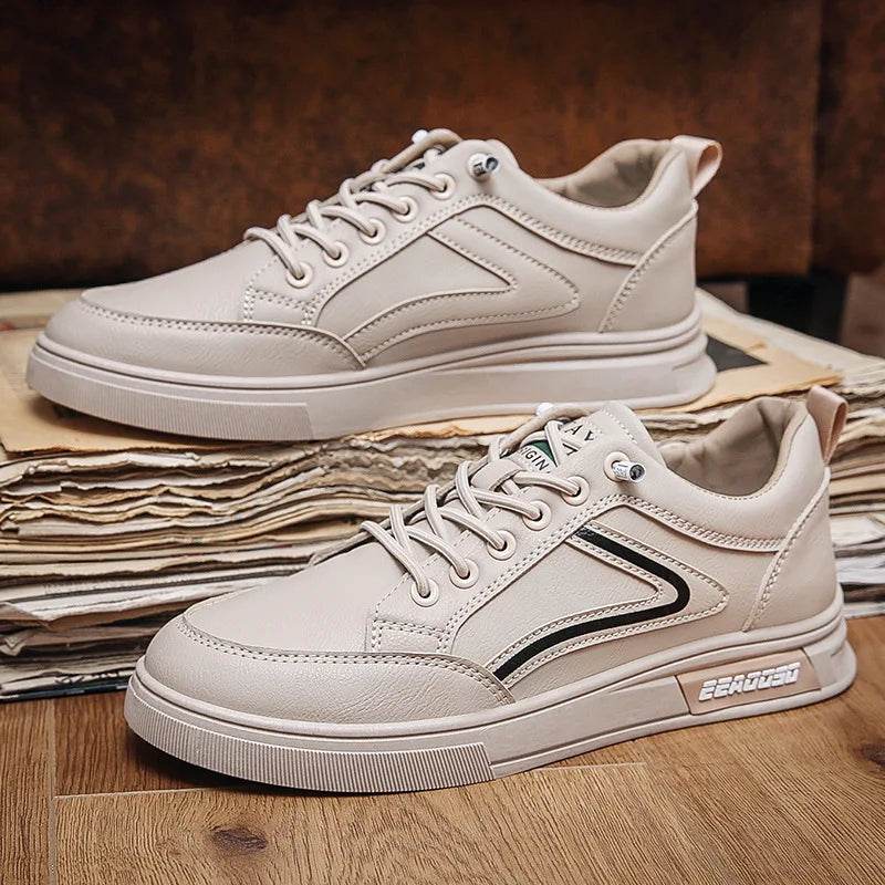 Men's Casual Shoes Skateboarding Shoes Lightweight high top Men Shoes Flat Lace-Up Sneakers Male Business Travel Tenis Masculino - KICKSTART