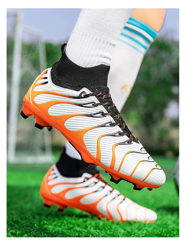 Hot High Quality Man Football Boots Society Outdoor TF/FG Mens Studded Boots Light Training Teenager Soccer Shoe botas de futbol - KICKSTART