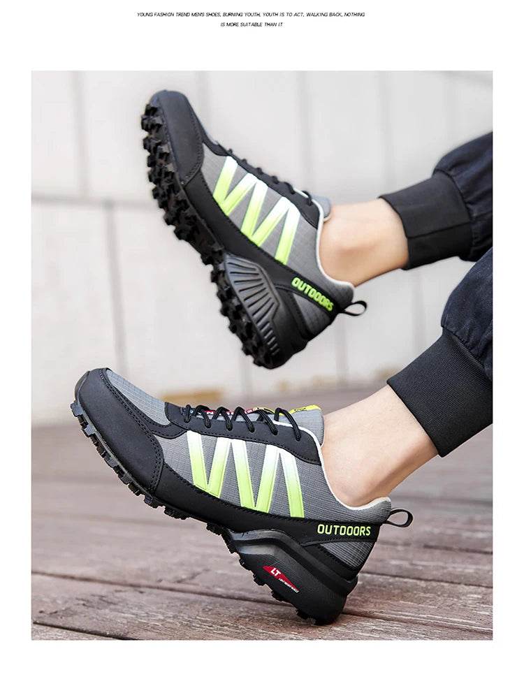 SMS New Men Shoes Sneakers Breathable Outdoor Mesh Hiking Shoes Casual Light Male Sport Shoes Comfortable Climbing Shoes - KICKSTART