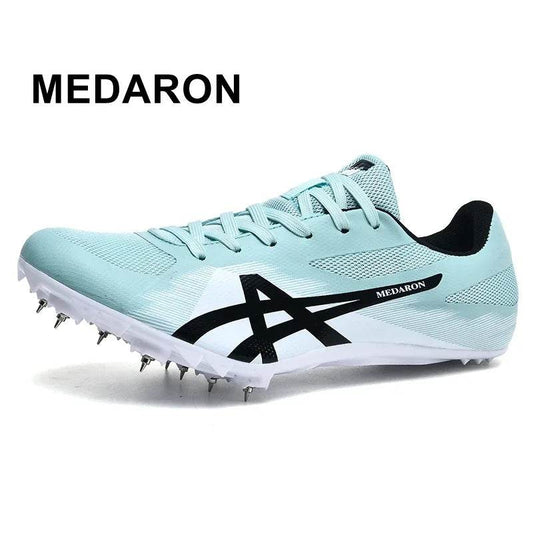 MEDARON Men Women Track Field 8 Spikes Sprint Sneaker Professional Athletic Nails Short Running Training Speed Sneakers - KICKSTART