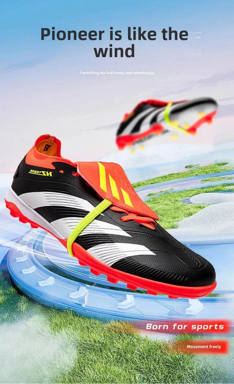 Nailart Soccer Shoes Meadow Source Youth Grass Seamless Knitted Training Shoes Football Boots For Outdoor Use - KICKSTART