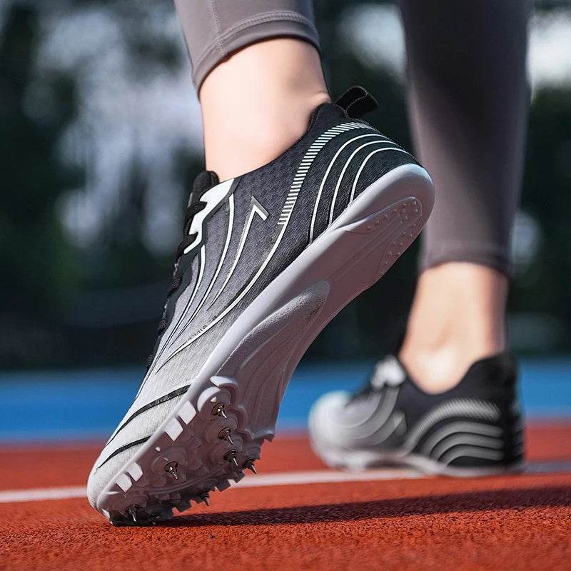 Men Track Field Shoes Shoes Training Spiked Shoes Sport Match Professional Waterproof Athletic Lightweight Lace-up Sneakers - KICKSTART