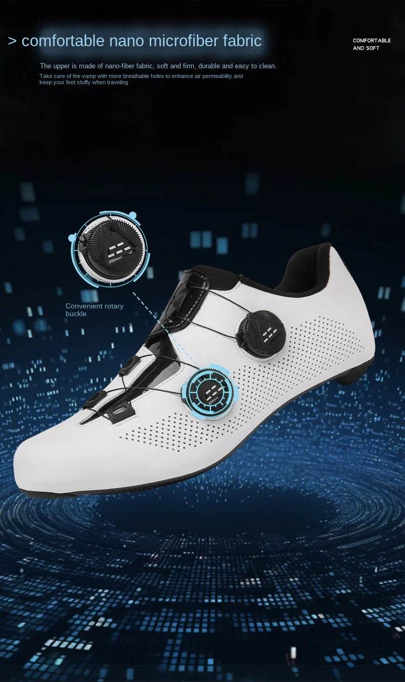 Carbon fiber cycling shoes Men's carbon sole lock shoes Road car hard sole carbon fiber cycling shoes - KICKSTART