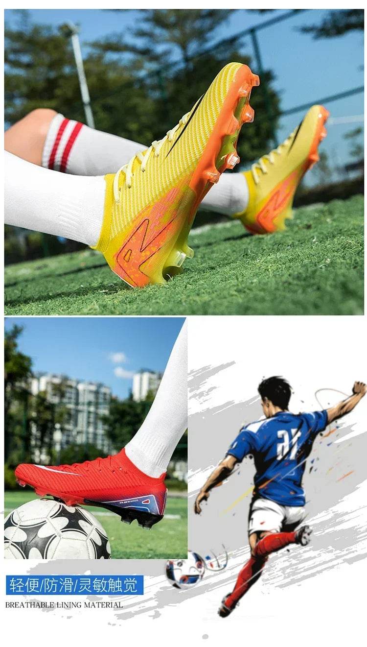 Men FG Soccer Shoes Resistant Society Football Field Boots Original Comfortable Football Shoes Cleats Ultralight Studded Match - KICKSTART