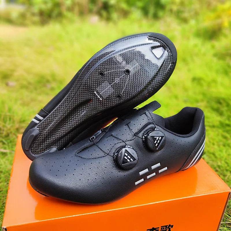 Carbon fiber cycling shoes Men's carbon sole lock shoes Road car hard sole carbon fiber cycling shoes - KICKSTART