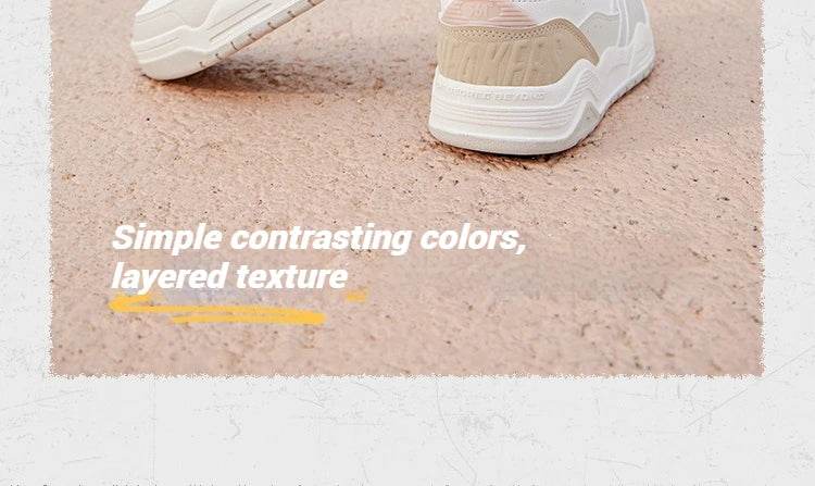 361 Degrees Women Skateboard Shoes New Leather Retro High-top Casual Fashion Water-repellent Non-slip Female Sneakers 682436623 - KICKSTART