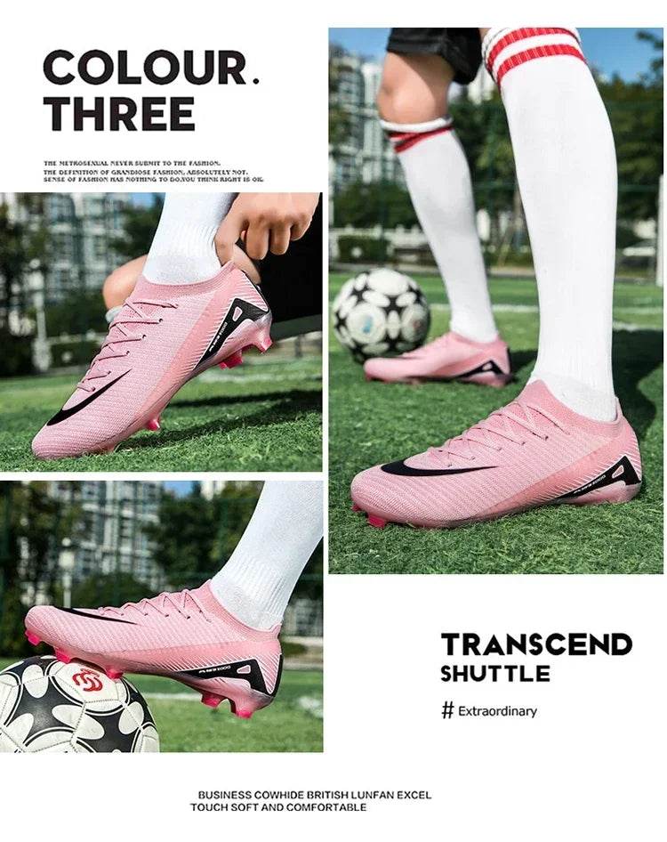 Men FG Soccer Shoes Resistant Society Football Field Boots Original Comfortable Football Shoes Cleats Ultralight Studded Match - KICKSTART